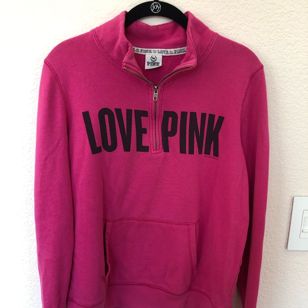 Love pink pink quarter zip
